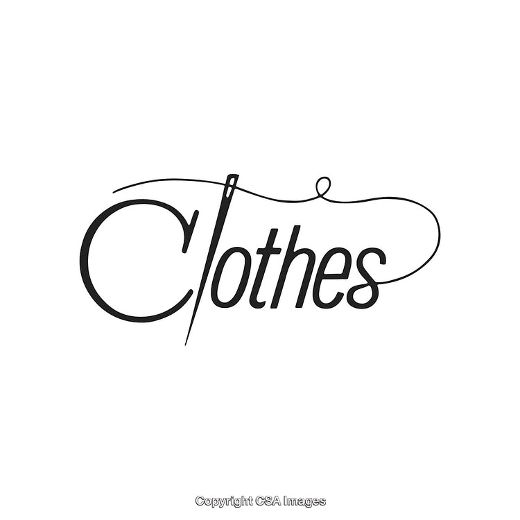 Elegant Typography Logo Featuring Needle and Thread Design for Clothing