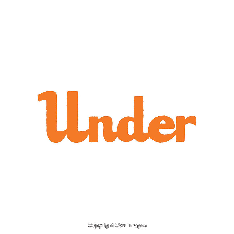 Bold Orange Text 'Under' on a White Background