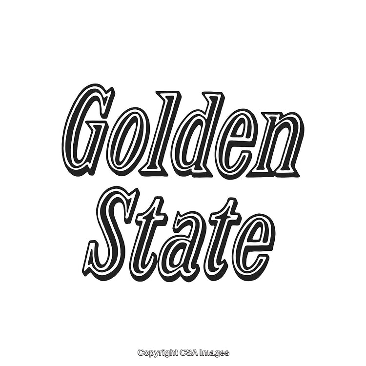 Stylish Typography Art with 'Golden State' Text on White Background