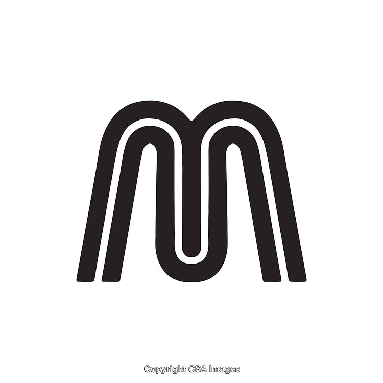 Black and White Stylish Monogram of the Letter M