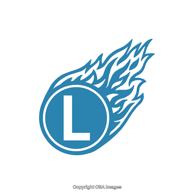 Blue Flaming Circle With a Bold Letter L at Its Center