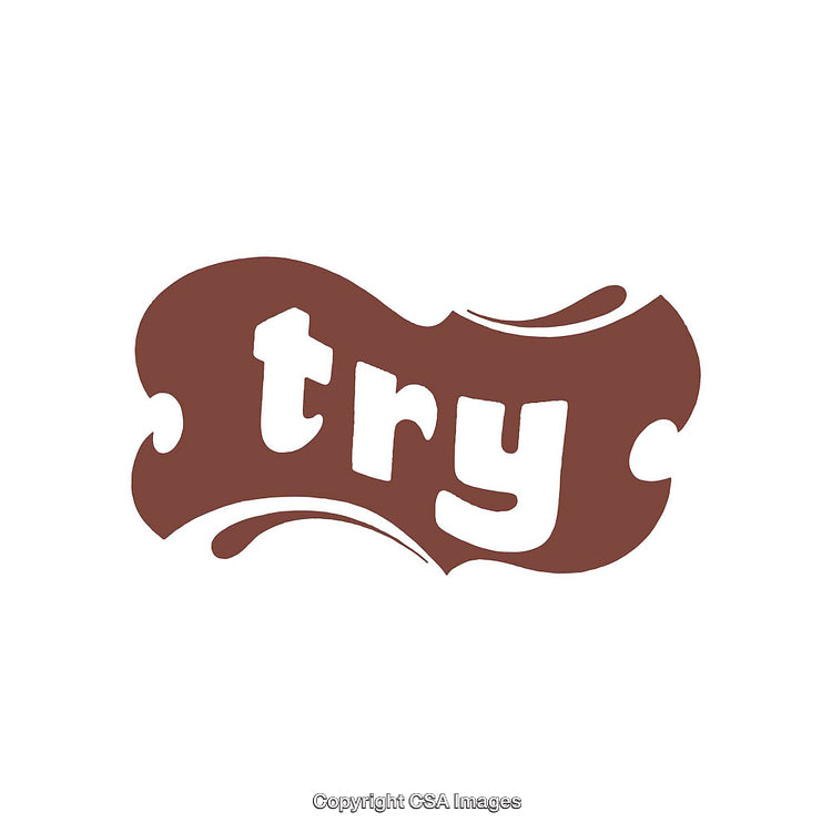 Retro Style Typography Art with the Word 'Try' in Unique Shape