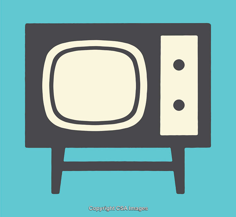 Retro Styled Television Illustration in Minimalist Line Art