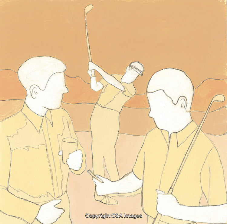 Three People Playing Golf