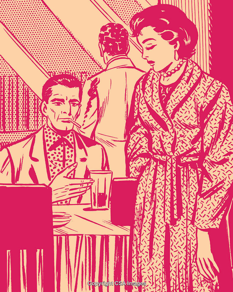 Retro Pop Art Style Illustration of People in a Dramatic Setting
