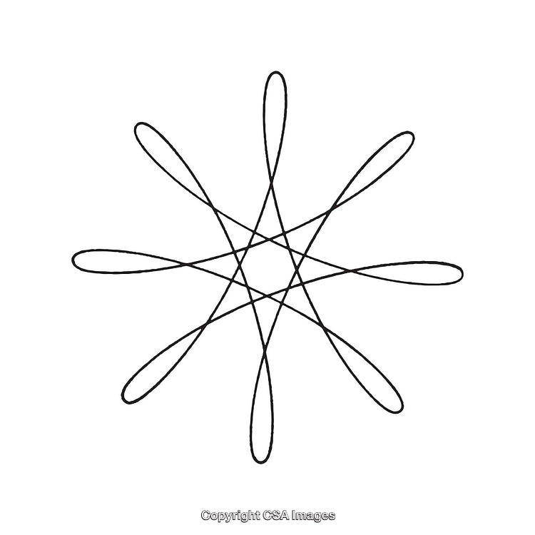 Abstract Black and White Symmetrical Geometric Design Illustration