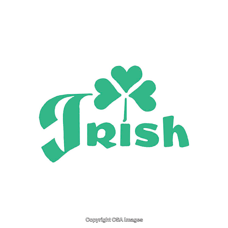 Green Text and Shamrock Symbol Depicting Irish Culture and Heritage