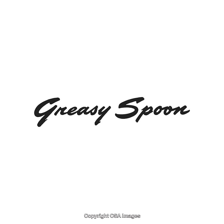 Greasy Spoon Logo Design in Stylish Black Text on a White Background
