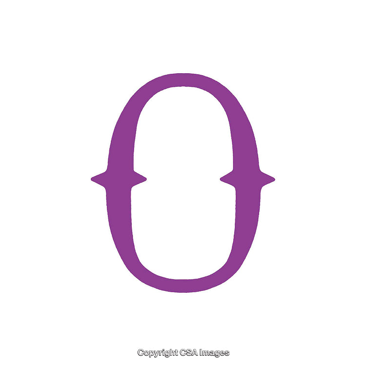 Stylized Purple Letter O on a White Background
