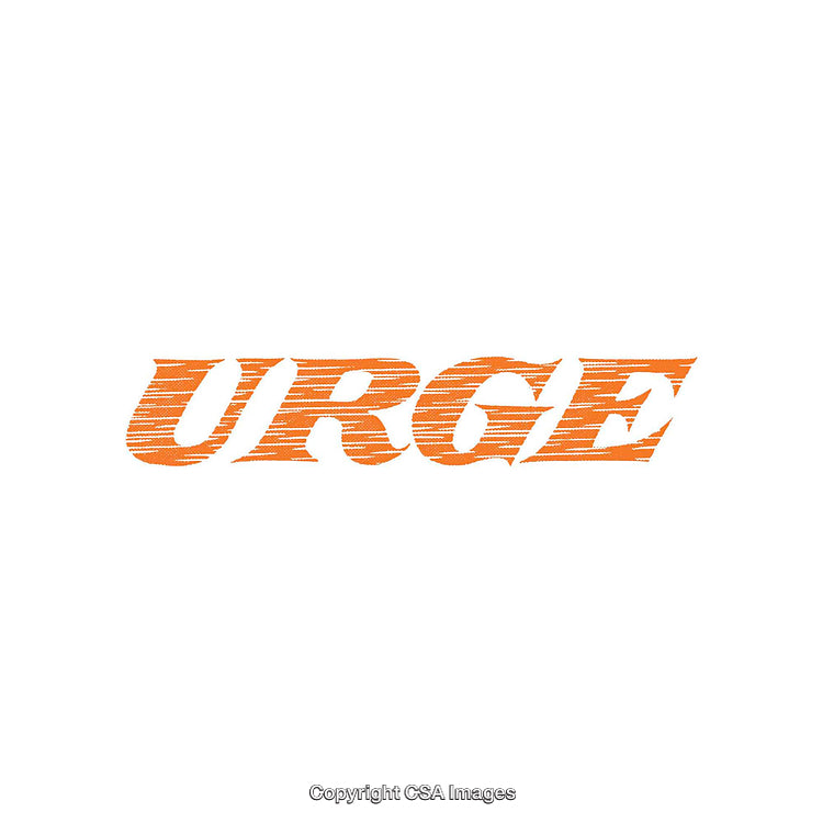 Text Design Featuring the Word "Urge" in Bold Orange Typography