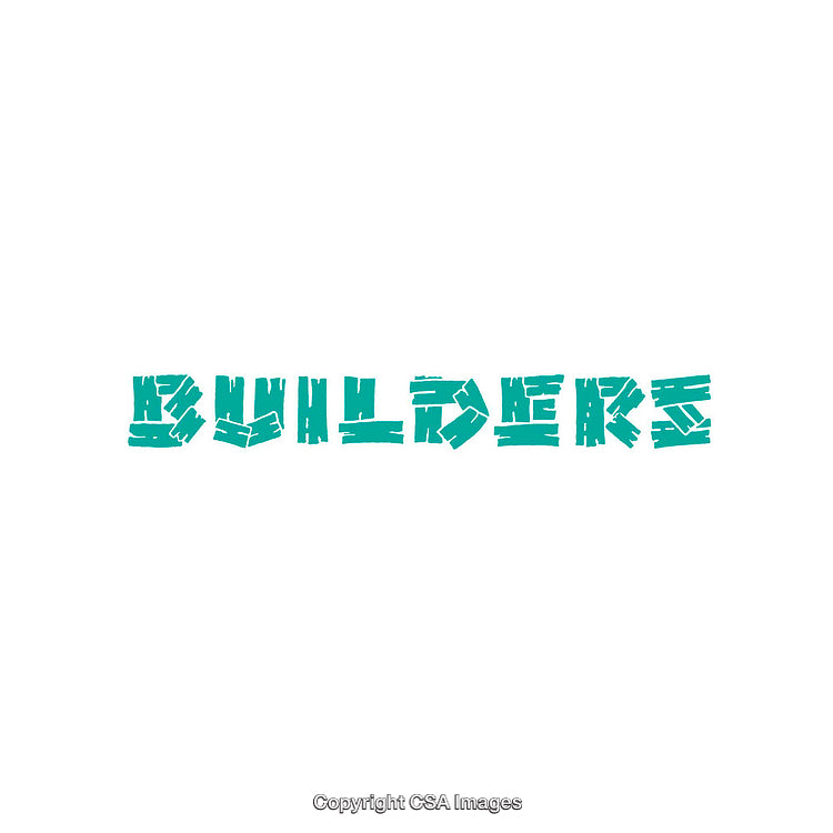 Creative Green Builder Block-Styled Text Design on White Background