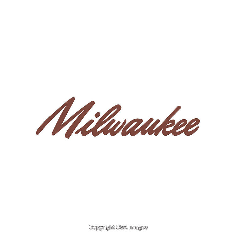 Stylized 'Milwaukee' Text in Brown Italic Font on White Background