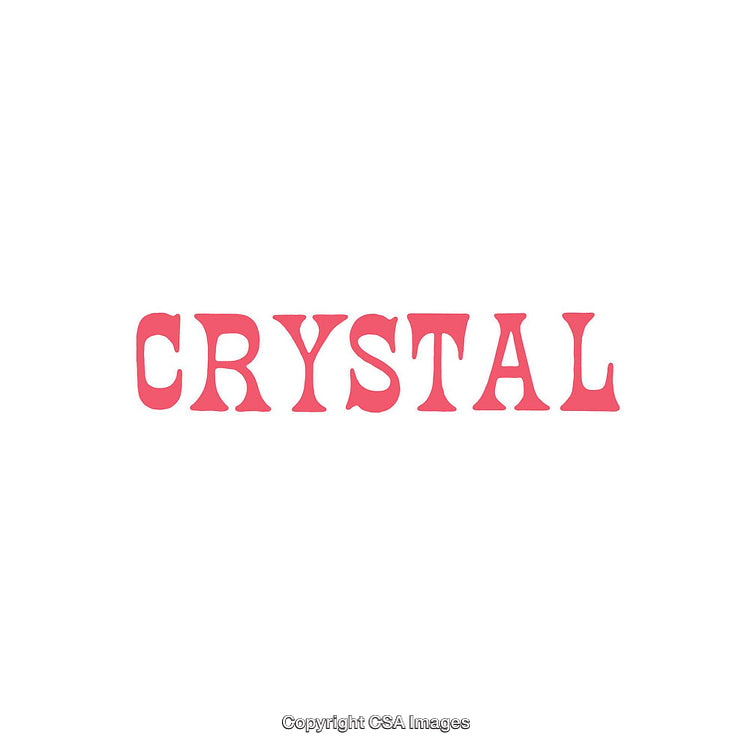 Minimalistic Pink Crystal Text on White Background in Stylish Font Design