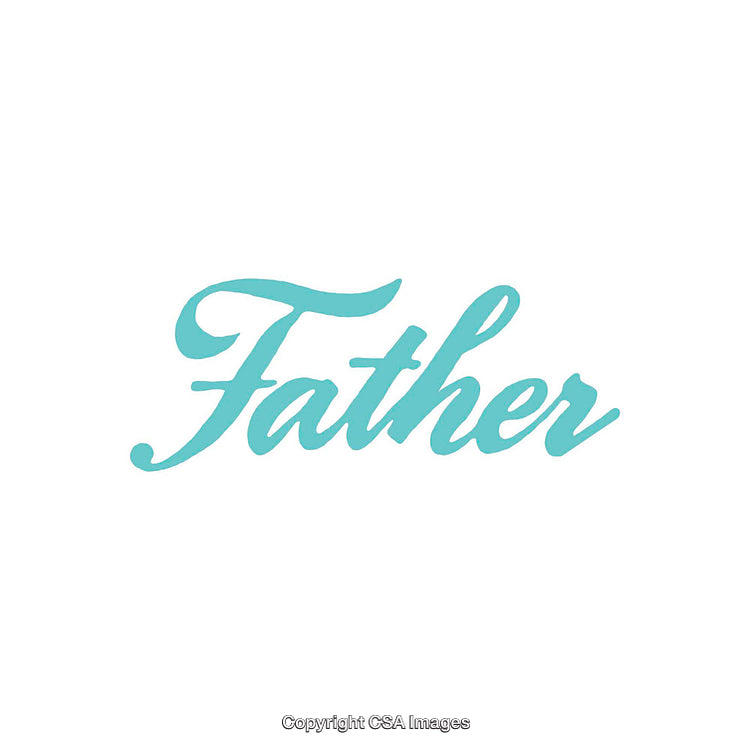 Elegant Turquoise Script with the Word Father in Stylish Typography