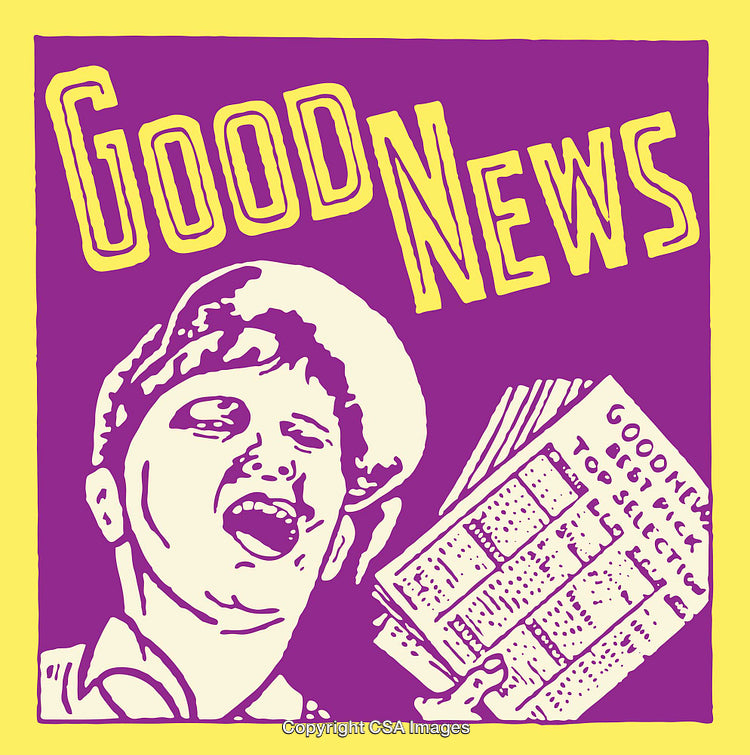 Colorful Retro Illustration of a Newsboy Promoting Headlines