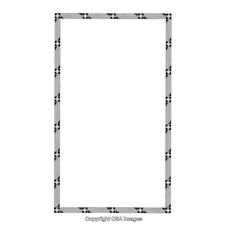 Elegant Vintage Black and White Decorative Border Design on White Background