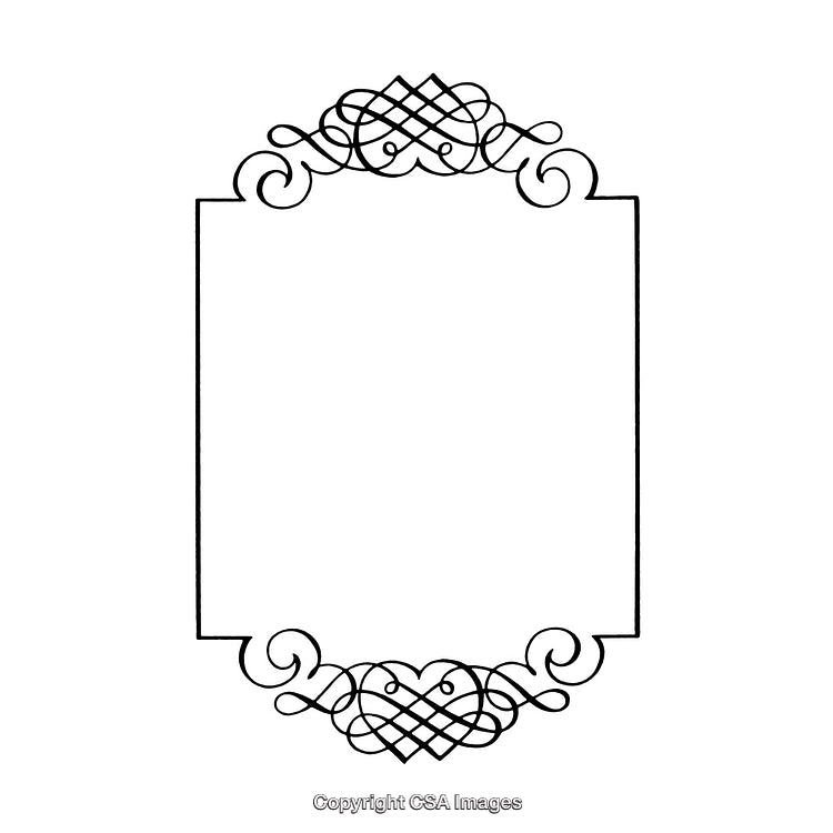 Elegant Ornamental Decorative Frame with Intricate Black and White Borders