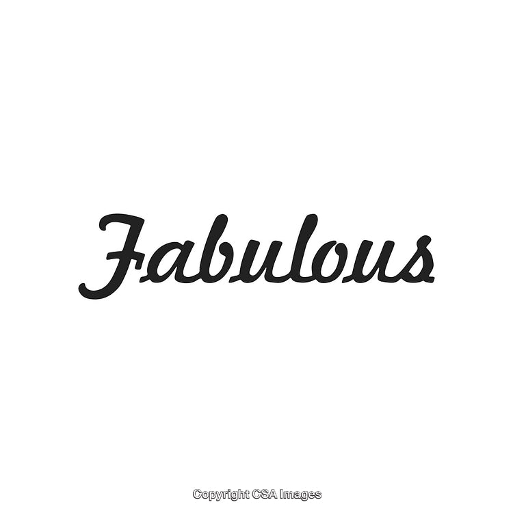 Fabulous Script Typography Design with Bold Black Lettering on White Background