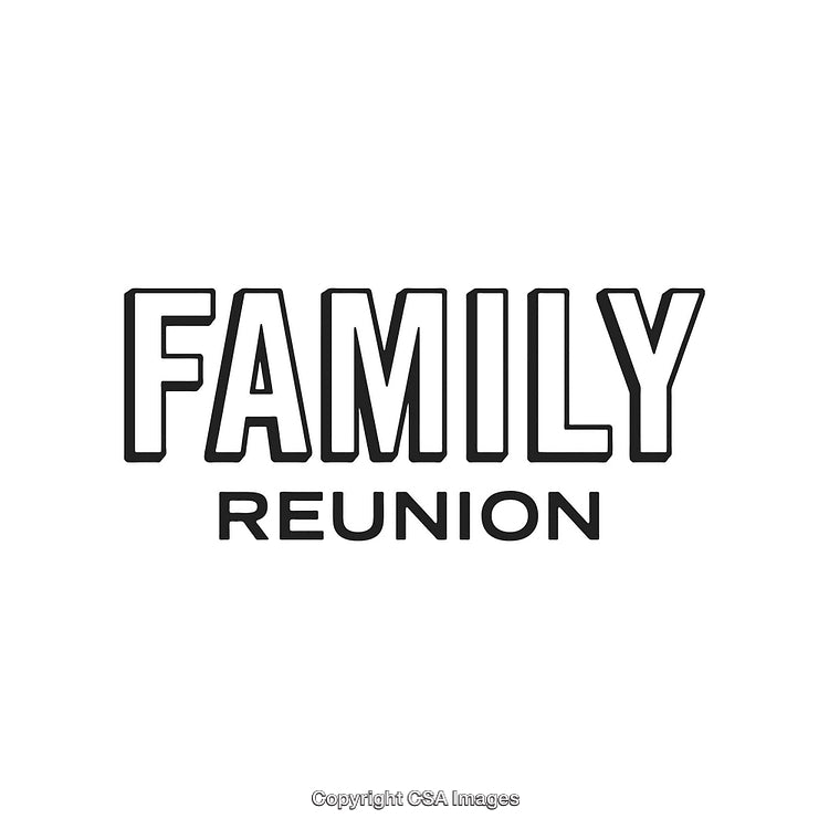 Stylized Typography Design for a Family Reunion Announcement or Event Sign