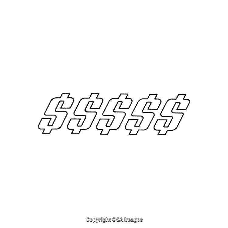 Pattern of Outline Dollar Signs in a Minimal White Background