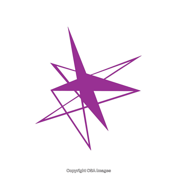 Abstract Purple Star Shape with Refined Geometric Lines
