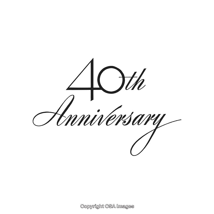 Elegant 40th Anniversary Calligraphy Design for Celebrations and Milestones