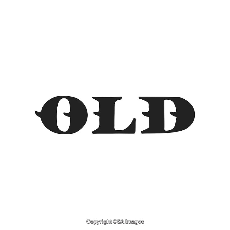 Retro Styled Typography Featuring the Word "Old" in Bold Black Font