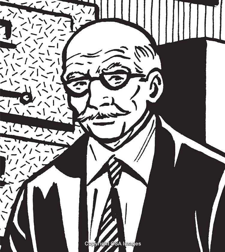 Monochrome Portrait Depicting a Distinguished Elderly Man in Formal Attire