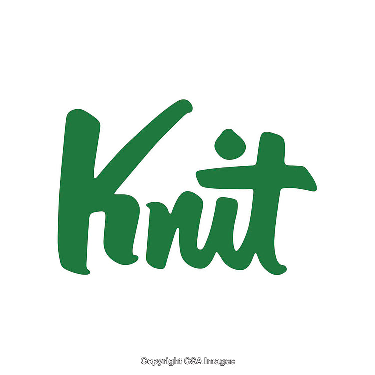 Stylized Green Text 'Knit' on a White Background