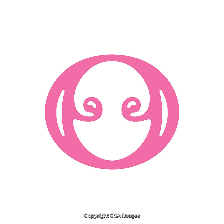 Pink Circular Letter O Design with Swirling Accent Shapes
