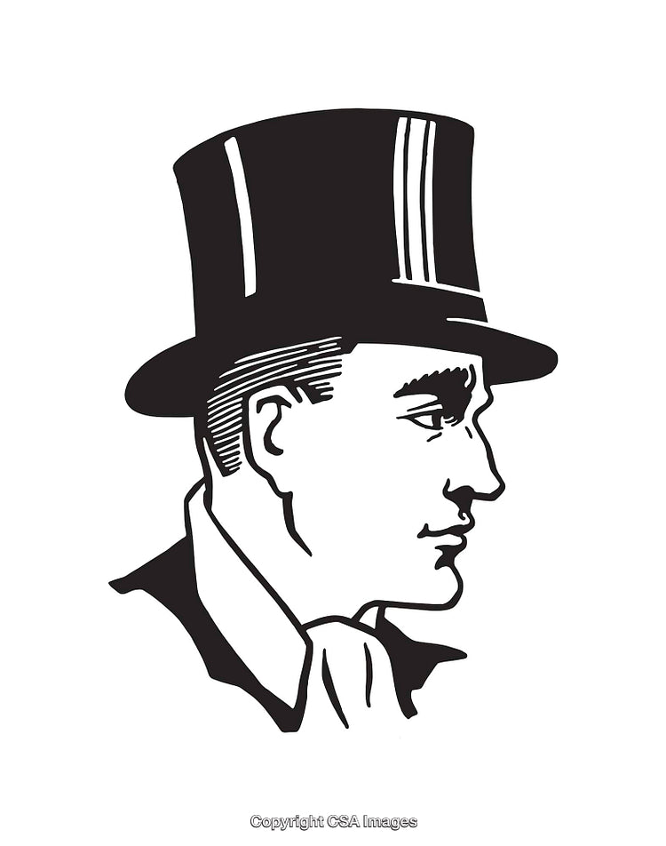 Black and White Vintage Portrait of a Gentleman in a Top Hat