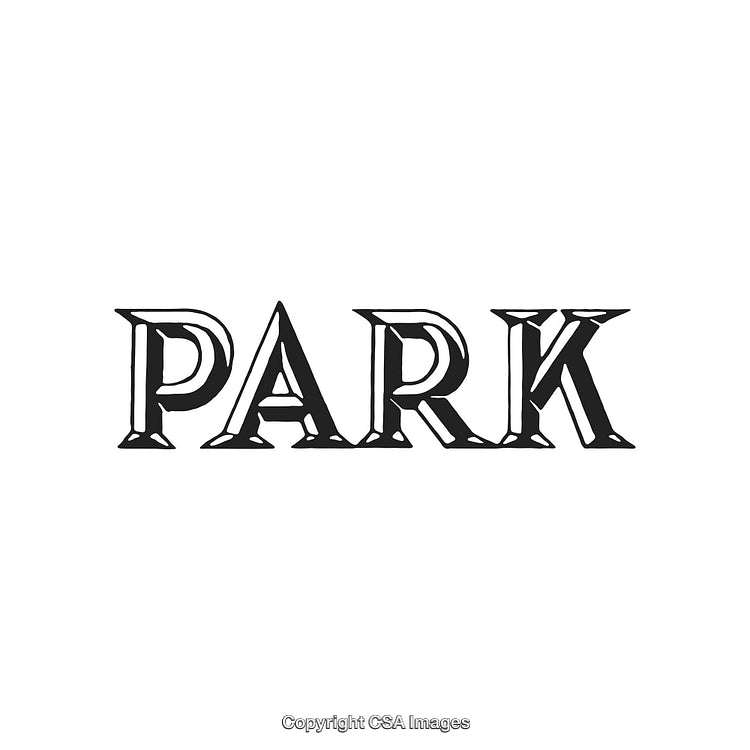 Vintage-Inspired Art Deco Typography Featuring the Word 'Park' in Bold Letters