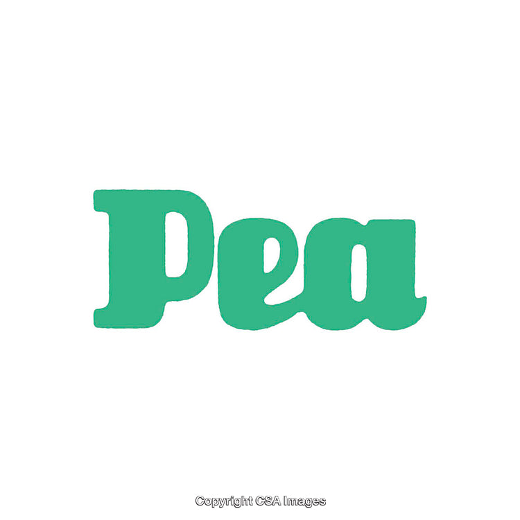Minimalist Green Text Design Featuring the Word 'Pea' on a White Background