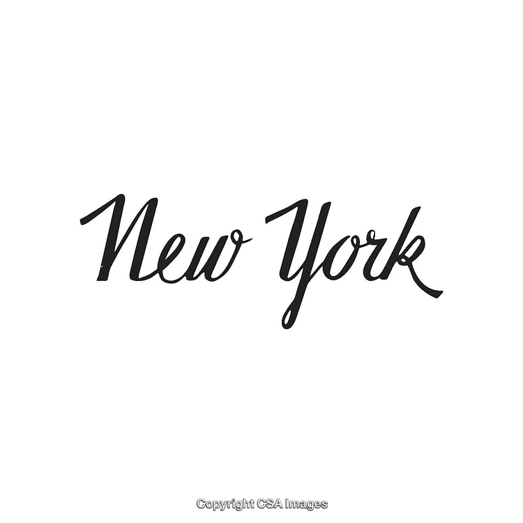 Elegant Handwritten New York Text Design on White Background