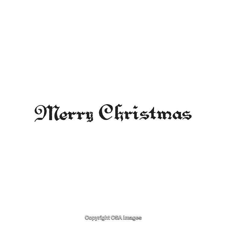Elegant 'Merry Christmas' Text in Blackletter Font on White Background