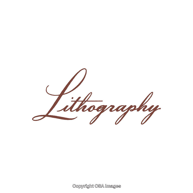 Elegant Typography Display Showing the Word Lithography in Script Style