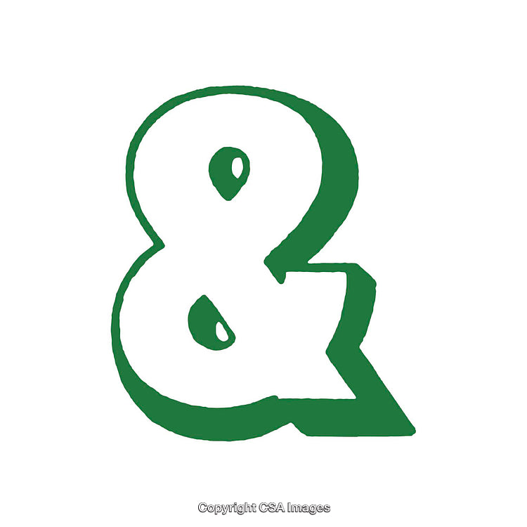 Bold Green Ampersand Symbol Against Clean White Background