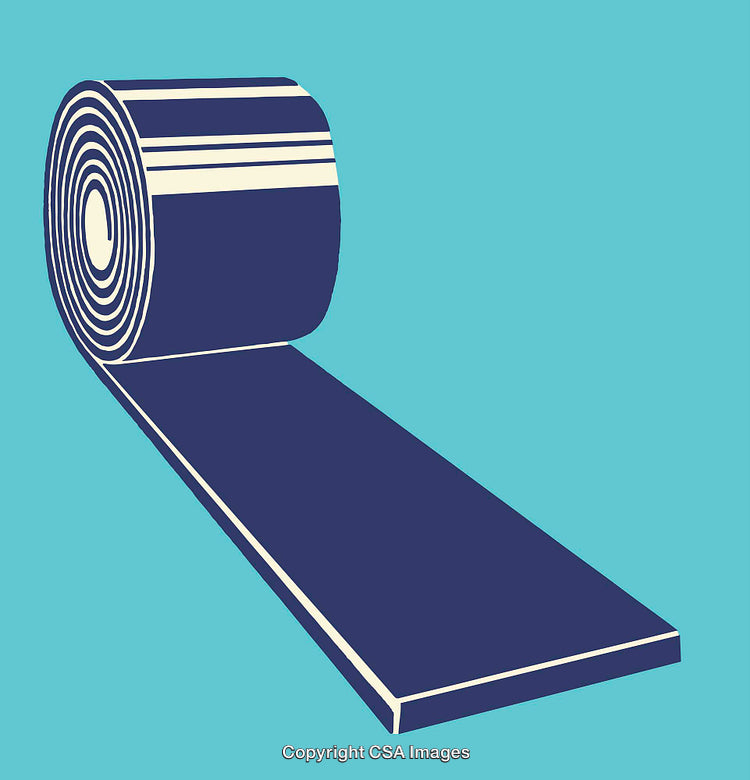 Illustration of Rolled Tape Design on Vibrant Blue Background