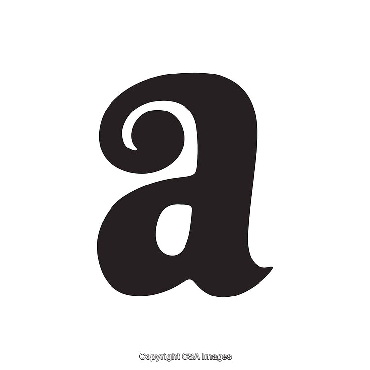 Stylized Lowercase Letter A with Decorative Swirl Design