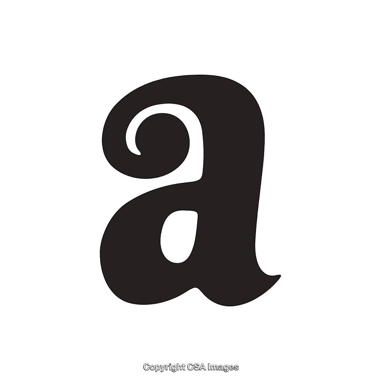 Stylized Lowercase Letter A with Decorative Swirl Design