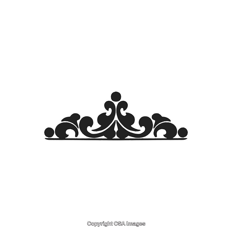 Black and White Decorative Design Ornament with Elegant Floral Motif