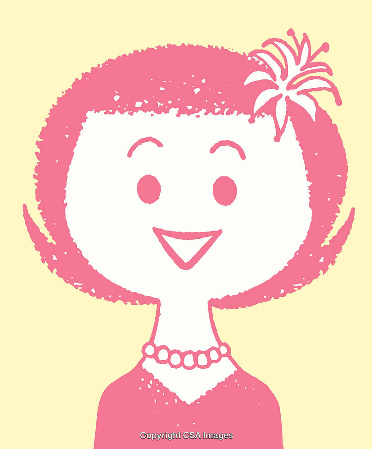 Playful Pink Cartoon Character Illustration on Yellow Background