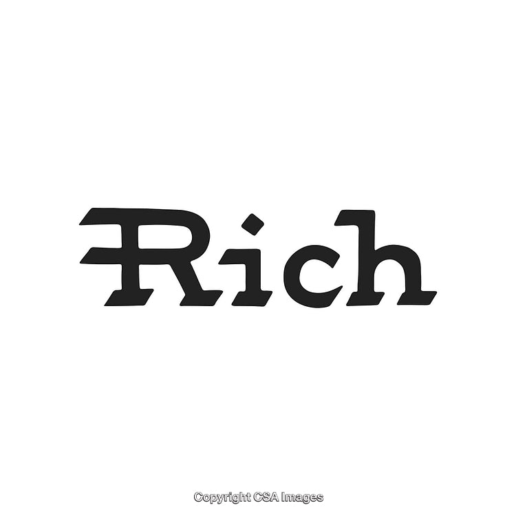 Creative Typography Display Featuring the Word 'Rich' in Bold Style