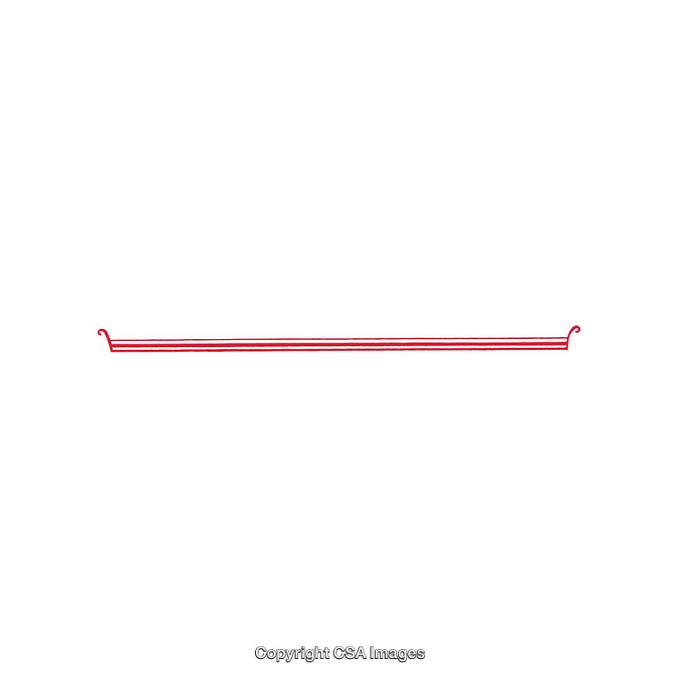 Red Metal Hook Bar Isolated on a White Background for Practical Usage