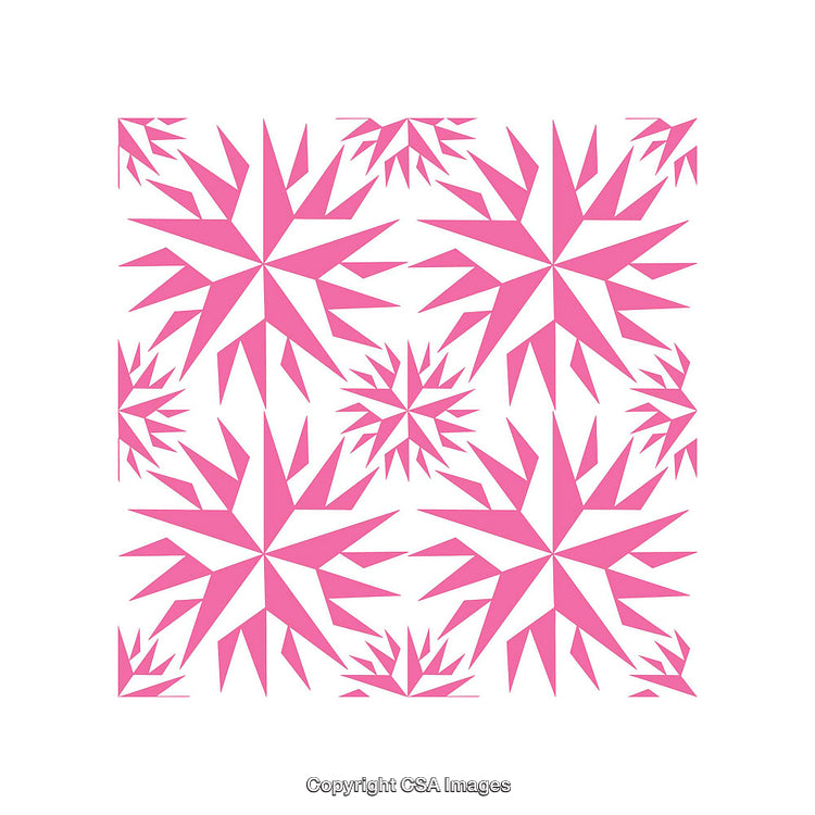 Pink Geometric Several Starlike Motifs Repeating Patterned Design