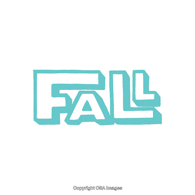 Stylized Bold Typography Featuring the Word 'Fall' in Teal Color