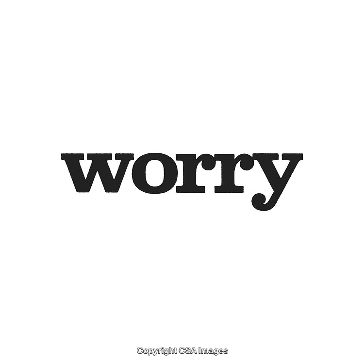 Bold Font Depicting the Word Worry on a Minimalistic White Background