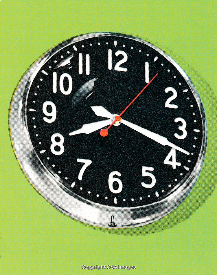 Classic Retro Wall Clock on a Vibrant Green Background