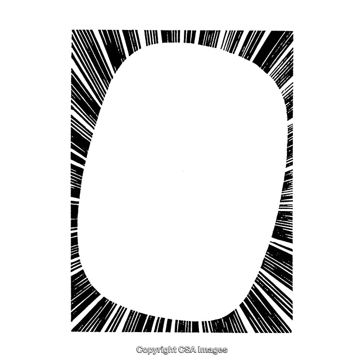 Abstract Black and White Border with Irregular Geometric Patterns