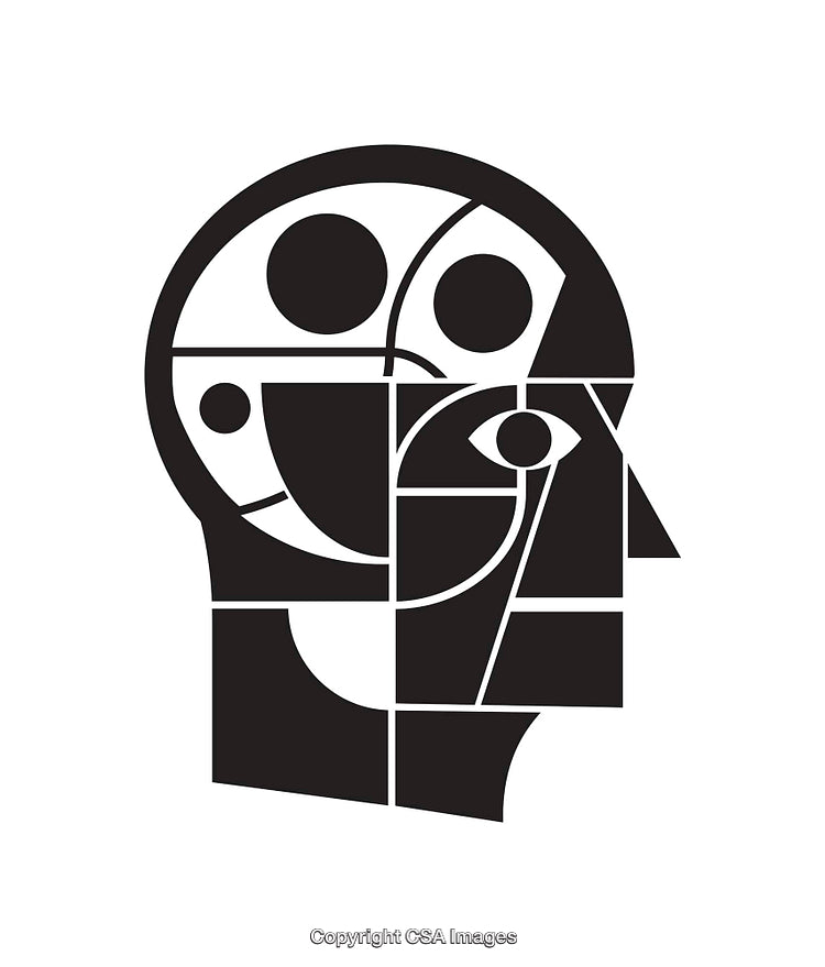 Abstract Geometric Figure Exploring Thought and Emotional Expression in Line Art